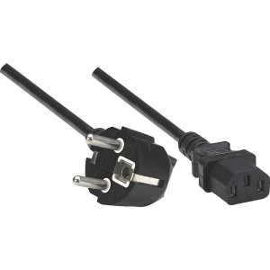Manhattan struja priključni kabel [1x sigurnosni utikač  - 1x ženski konektor IEC c13, 10 a] 1.80 m crna slika