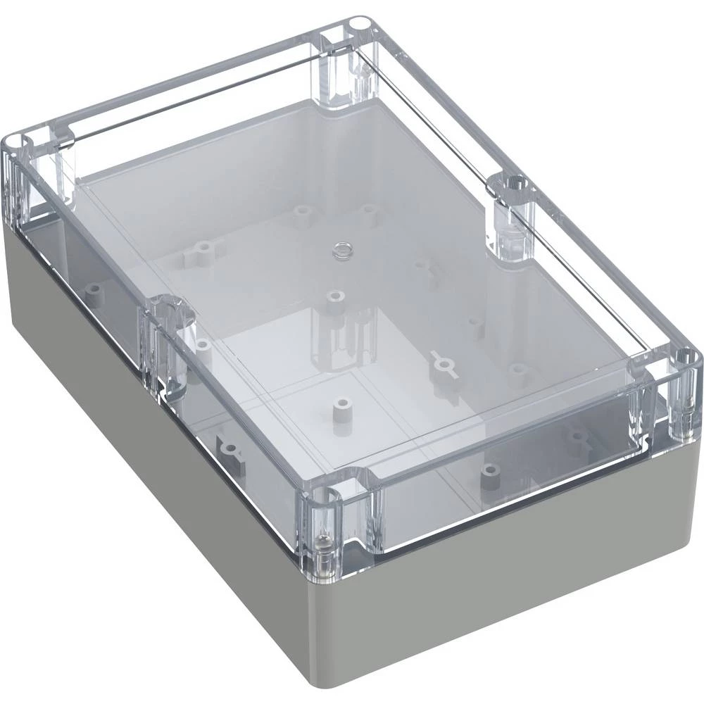 TRU COMPONENTS 6U07211408139 TC-13865172 industrijsko kućište 209.7 x 139.8 x 75 polikarbonat svijetlosiva, prozirna 1 S slika
