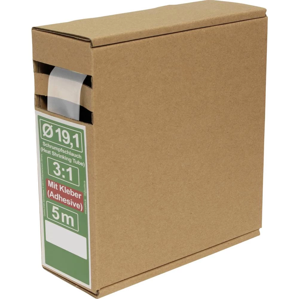 Quadrios 25CA505 skupljajuća cijev s ljepilomi prozirna 19.1 mm 6.4 mm Stopa skupljanja:3:1 5 m slika