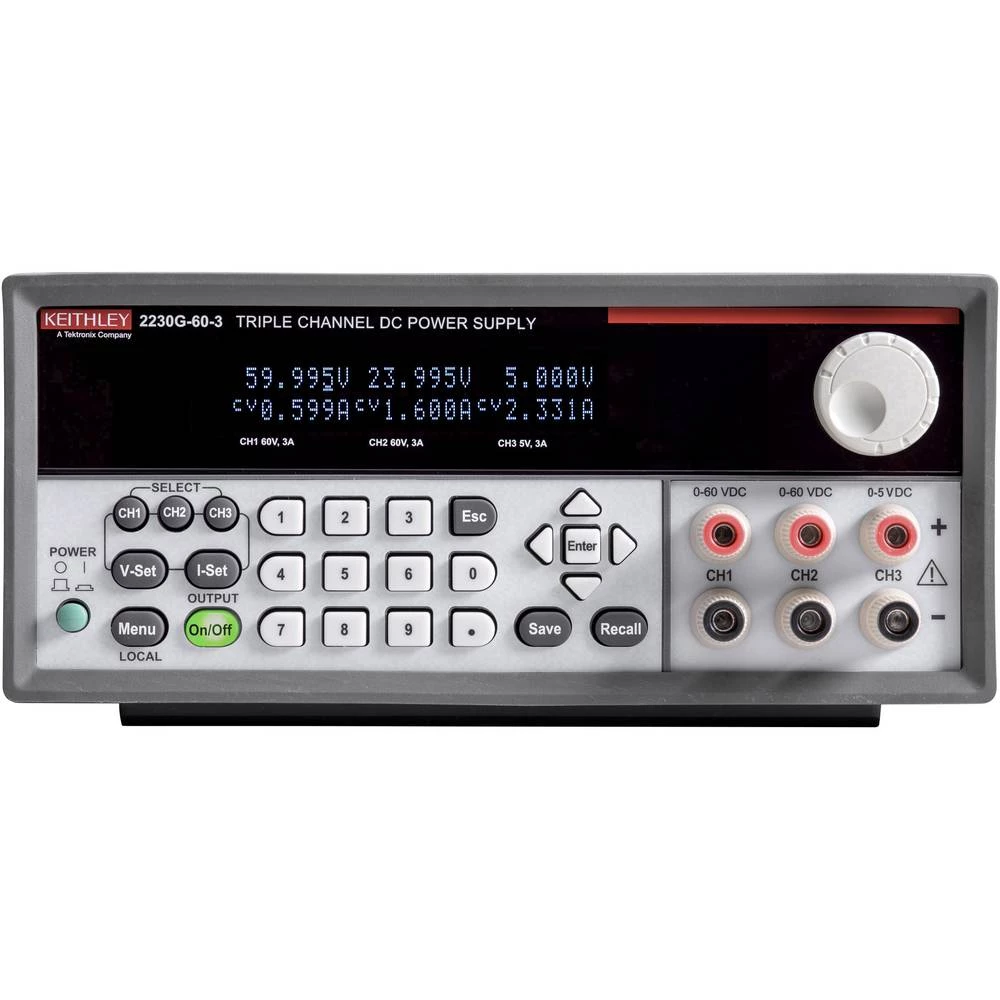 19 laboratorijska izvor napajanje, podesivi Tektronix 2230G-60-3 0 - 60.1 V 0 - 3 A 375 W USB, GPIB, RS-232 Programabilno Broj slika