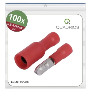 Quadrios 23C490 okrugli utikač 0.5 mm² 1.5 mm² crvena 100 St. slika