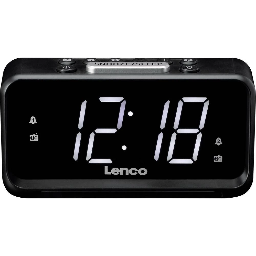 Lenco desktop radio FM, AM UKW, USB funkcija alarma crna slika