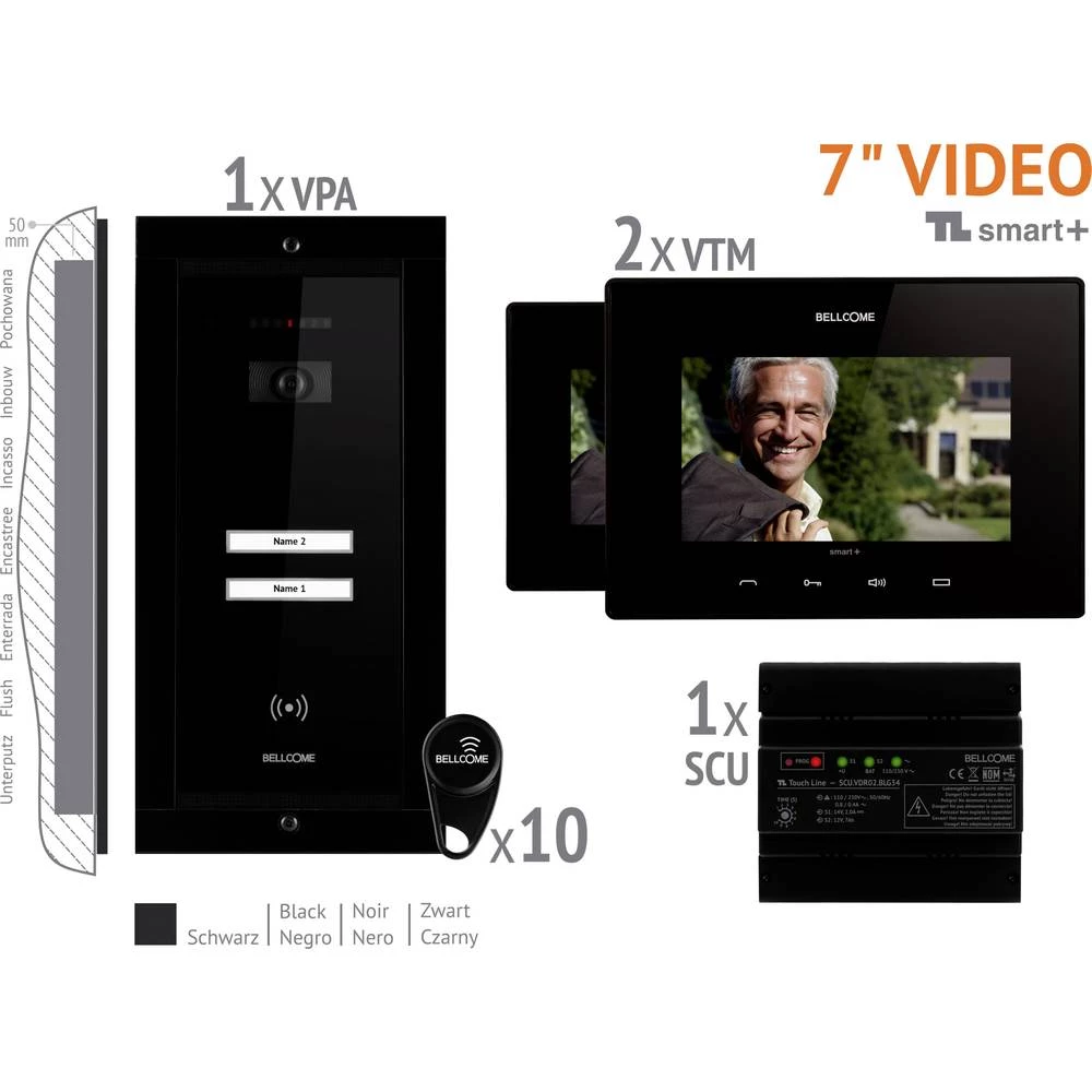 Bellcome VKM.P2FR.T7S4.BLB04 Video-portafon Crna slika