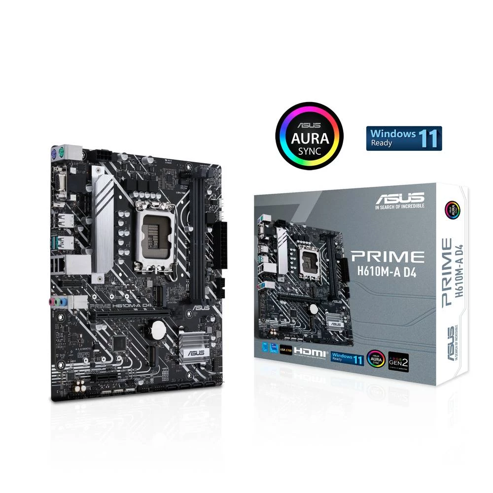ASUS PRIME H610M-A D4, Intel, LGA 1700, Intel® Celeron®, Intel® Core™ i3, Intel® Core™ i5, Intel® Core™ i7, Intel® Core™ i9,..., DDR4-SDRAM, 64 GB, DIMM Asus PRIME H610M-A D4 matična ploča Baza Int... slika