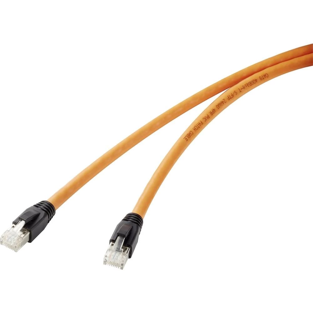 Renkforce RF-4769900 RJ45 mrežni kabel, Patch kabel CAT 8.1 S/FTP 0.50 m narančasta pozlaćeni kontakti, sa zaštitom za nosić 1 St. slika