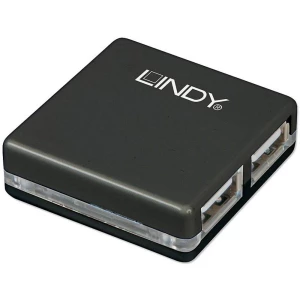 LINDY LINDY USB 2.0 Mini Hub 4 Port, 4x4cm 4 ulaza USB 2.0 hub  crna slika