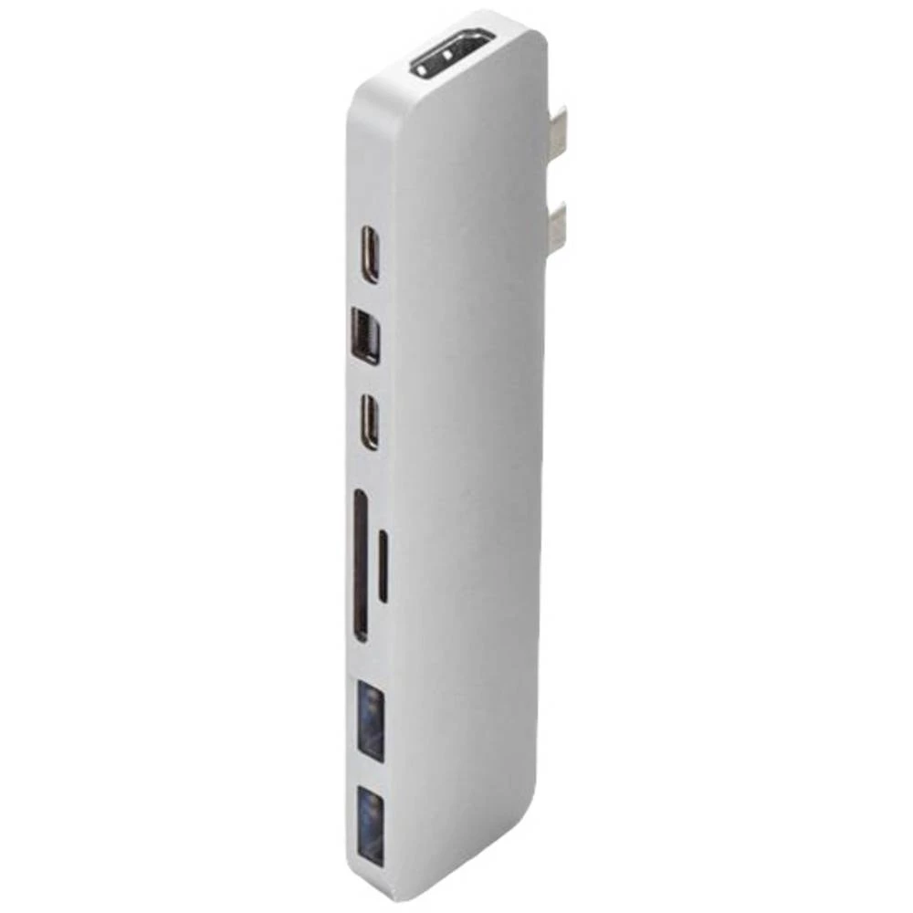 HYPER GN28D-SILVER USB-C ™ priključna stanica Prikladno za marku: Apple  integrirani čitač kartica slika