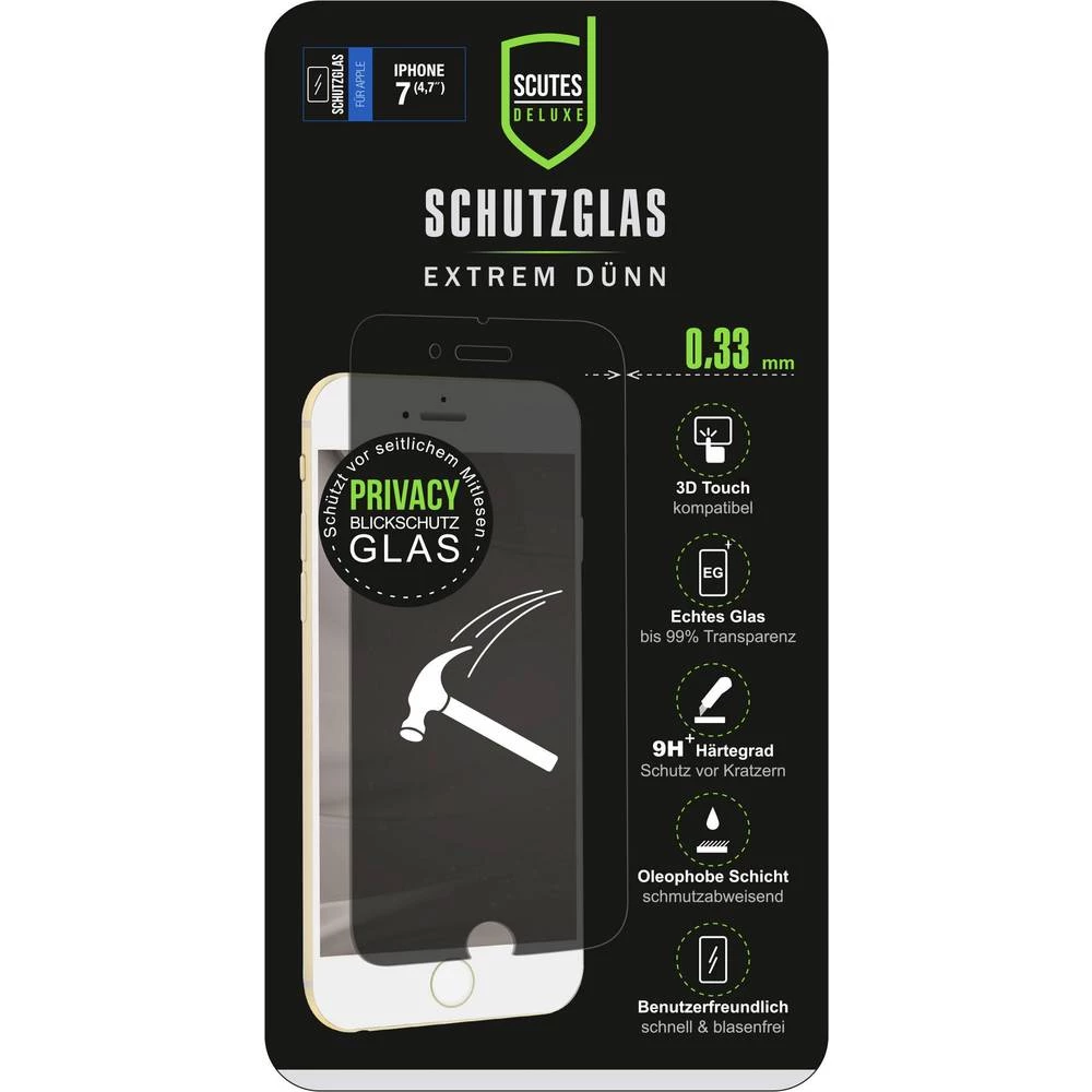 Scutes Deluxe Privacy Zaštitno staklo zaslona Pogodno za: Apple iPhone 7 1 ST slika