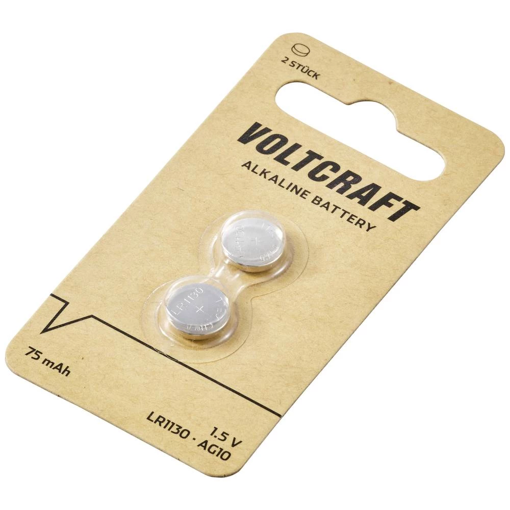 VOLTCRAFT gumbasta baterija LR 1130 1.5 V 2 St. 75 mAh alkalno-manganov slika