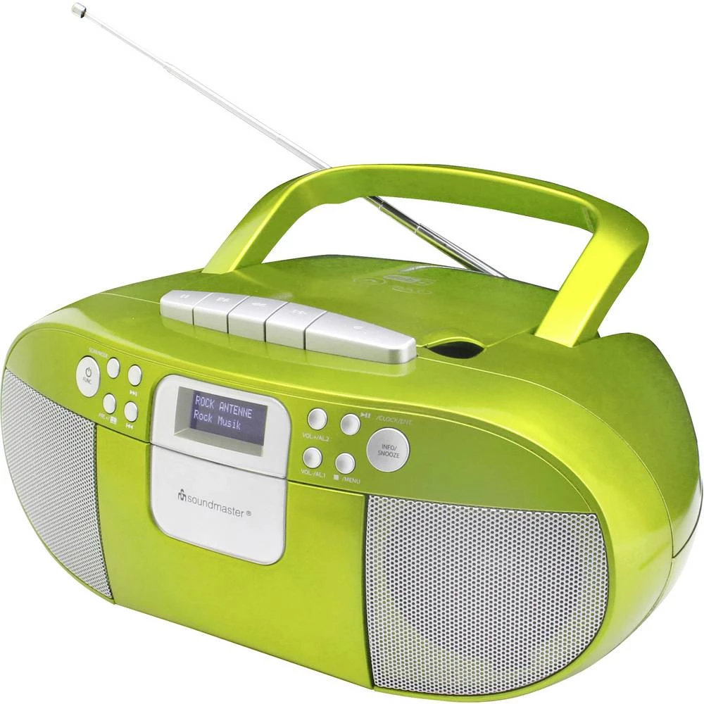 soundmaster    SCD7800GR    radio s kasetofonom    DAB+ (1012), ukw    aux, cd, DAB+, kaseta, ukw, USB        funkcija alarma    zelena slika