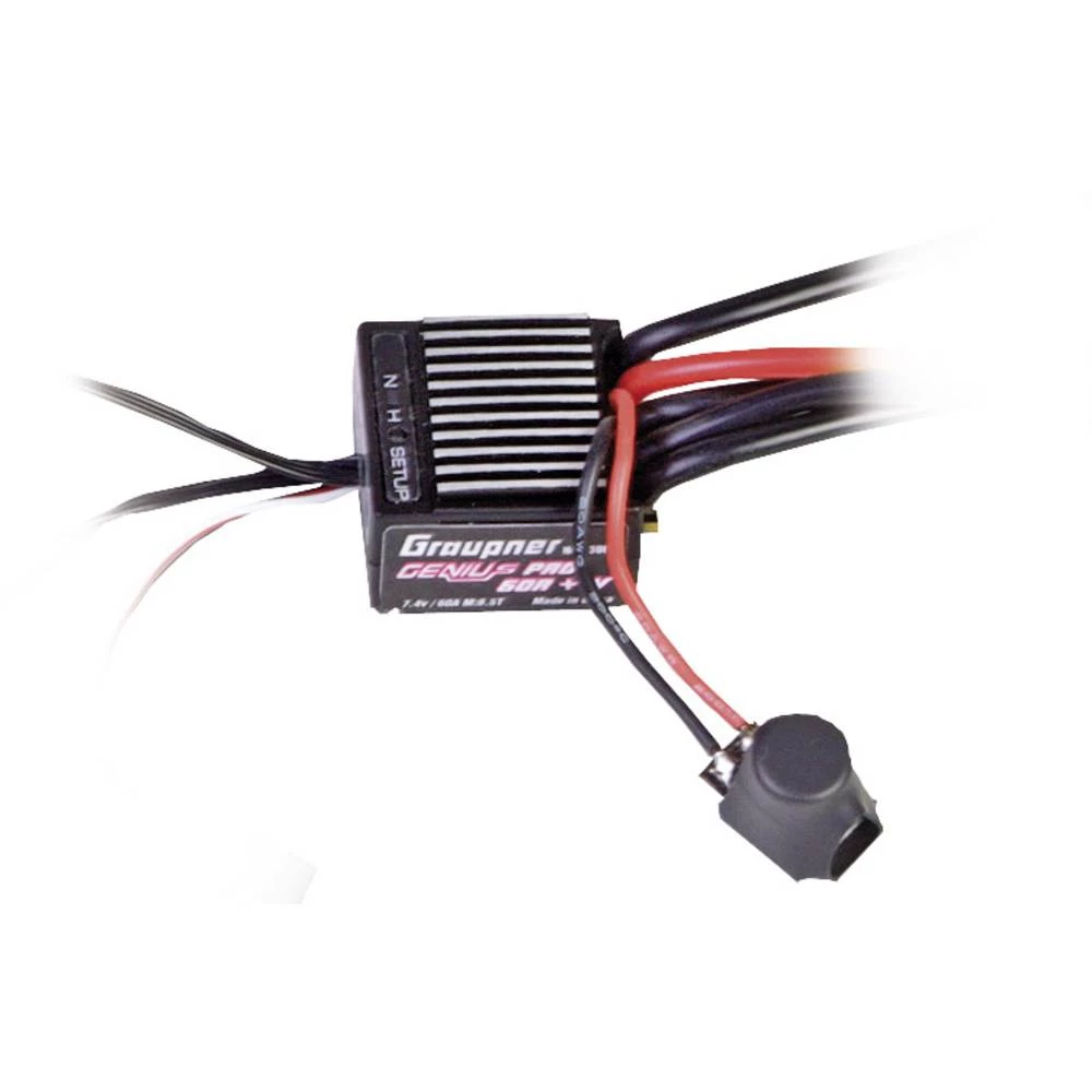 Upravljač brzine za istosmjerne beskontaktne modele automobila Graupner Genius Pro 60R Opteretivost (maks.): 382 A slika