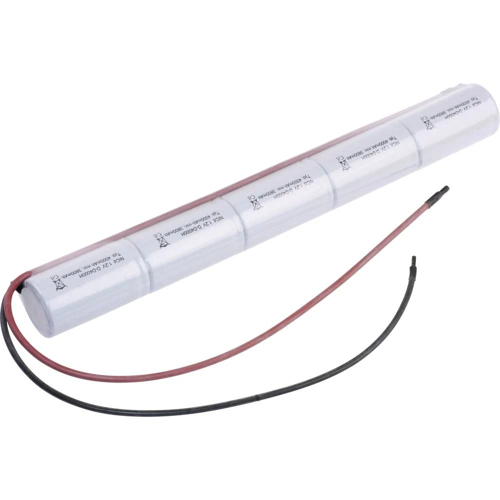 Aku-pack 5x Mono (D) Pogodan za visoke temperature, Kabel, Flat-Top NiCd Mexcel Inline L1x5 6 V 4000 mAh slika