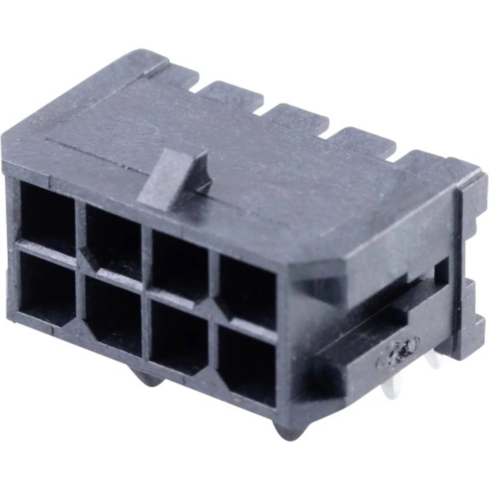 Molex 430450802 Micro-Fit 3.0 Right-Angle Header, 3.00mm Pitch, Dual Row, 8 Circuits, with Snap-in Plastic Peg PCB Lock, slika