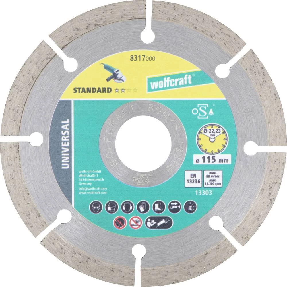 Wolfcraft 8317000 dijamantna rezna ploča 115 mm 1 kom. plavac, kamen slika