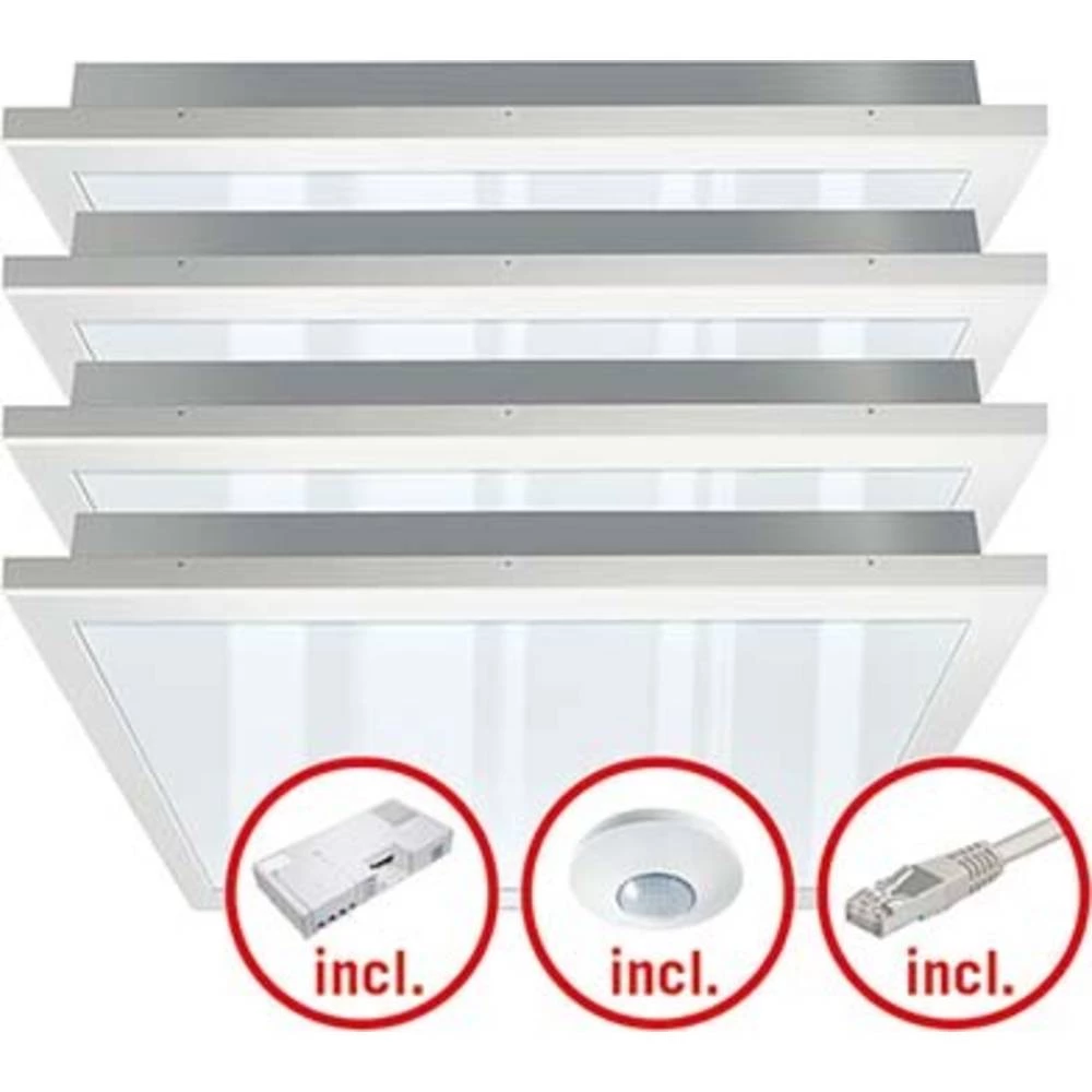 LED stropna svjetiljka LED LED fiksno ugrađena ESYLUX PNLCEL10 #EQ10122354 EQ10122354 Bijela slika