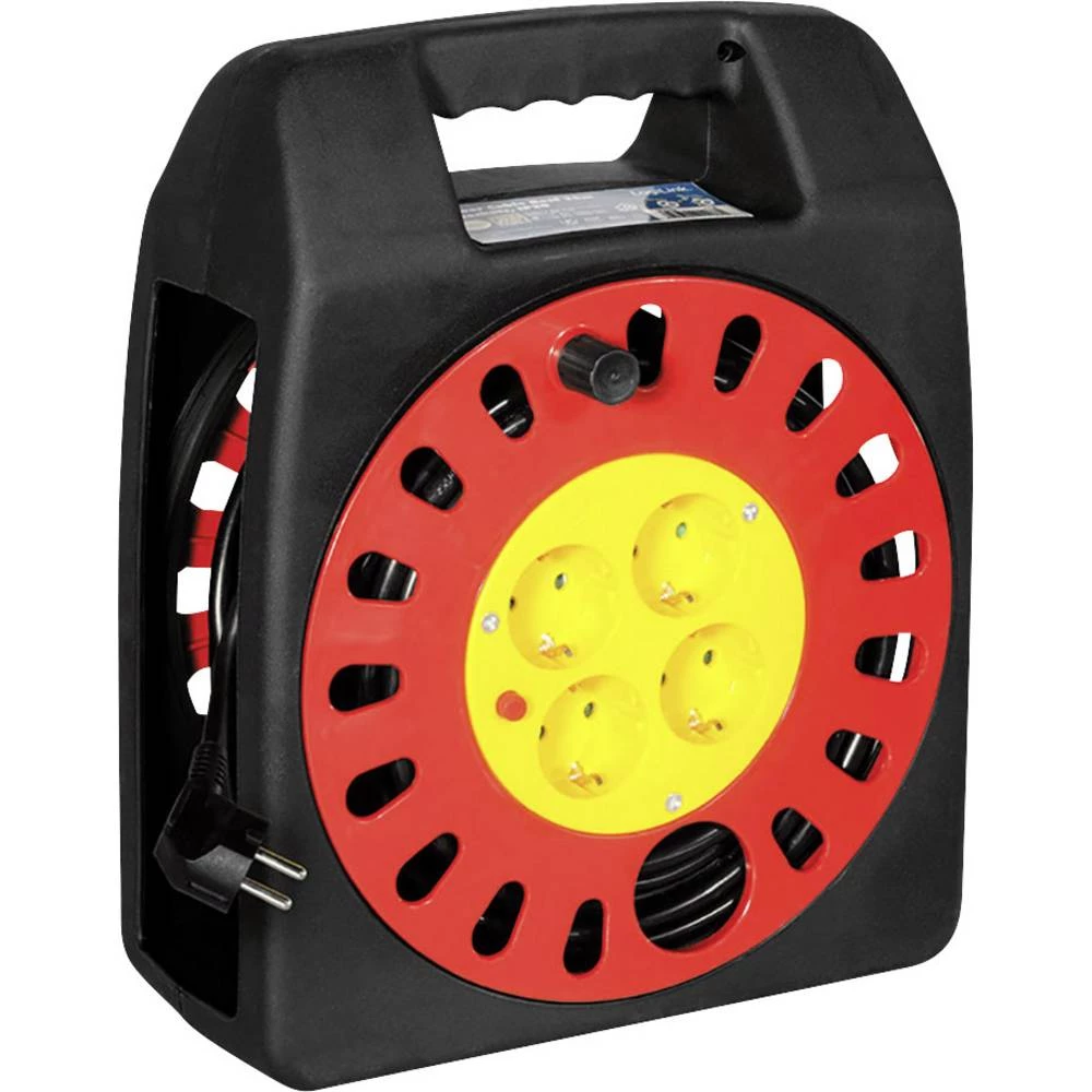 LogiLink LPS502 kabelski bubanj 25.00 m crna sigurnosni utikač slika