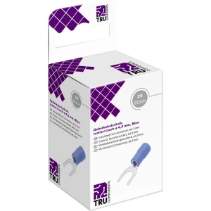TRU COMPONENTS T2010C305 viljuškasta kabelska stopica  1.5 mm² 2.5 mm² Otvor Ø=4.3 mm izolirani dio plava boja 25 St. slika