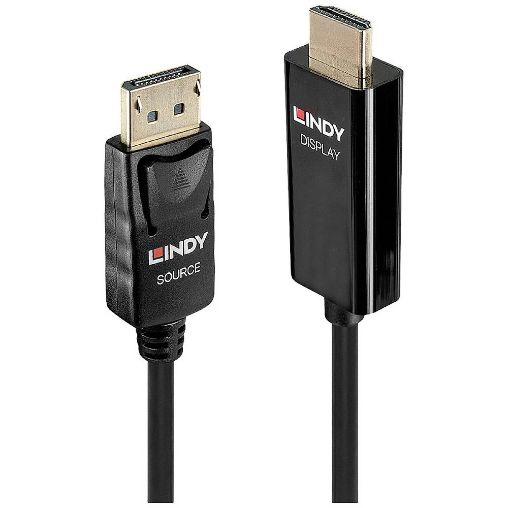 LINDY  priključni kabel HDMI-A utikač, DisplayPort utikač 0.5 m crna 40914  HDMI kabel slika
