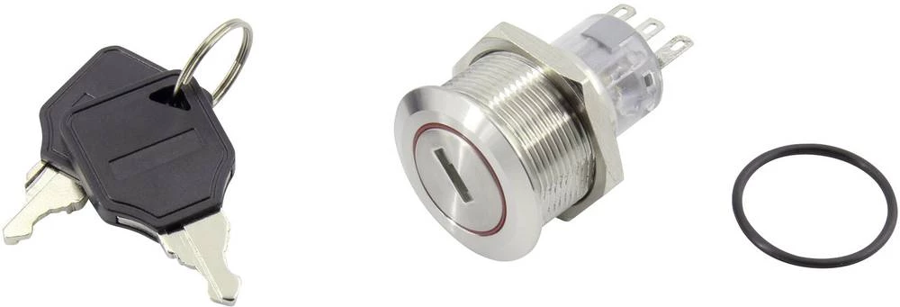 Prekidač s ključem 250 V 5 A 1 x OFF/ON 1 x 90 ° TRU COMPONENTS TC-GQ22-A-11Y/21/S203 IP40 1 ST slika