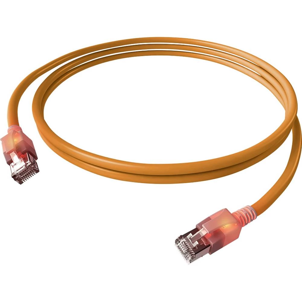 Easylan CS1OOADAD0030 RJ45 mrežni kabel, Patch kabel CAT 6a S/FTP 3 m narančasta dvostruko zaštićen, bez halogena, vatro slika