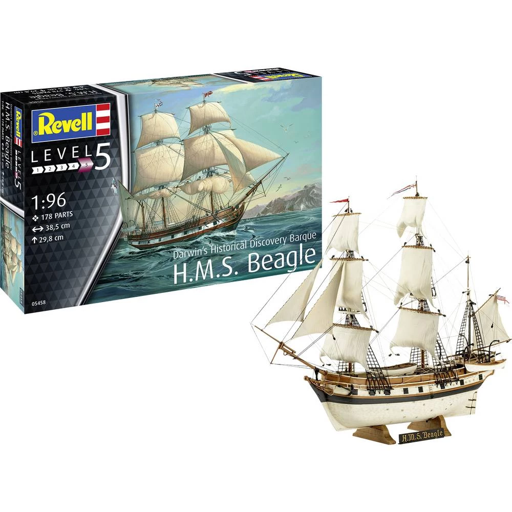 Revell 05458 Darwin's Historical Discovery Barque H.M.S. Beagle model broda za sastavljanje 1:96 slika