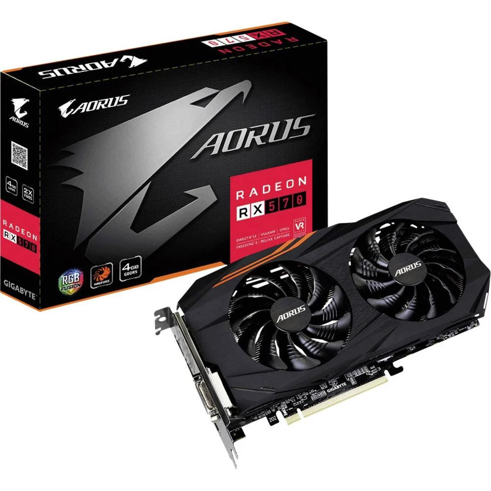 Grafička kartica Gigabyte AMD Radeon RX 570 Aorus 4 GB GDDR5-RAM PCIe x16 HDMI&trade;, DVI, DisplayPort slika