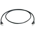 LAN (RJ45) Mreža Priključni kabel CAT 6A S/FTP 3 m Crna Vatrostalan, sa zaštitom za nosić, Dvostruko zaštićen, dvostruko zaštiće slika