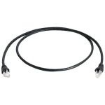LAN (RJ45) Mreža Priključni kabel CAT 6A S/FTP 3 m Crna Vatrostalan, sa zaštitom za nosić, Dvostruko zaštićen, dvostruko zaštiće