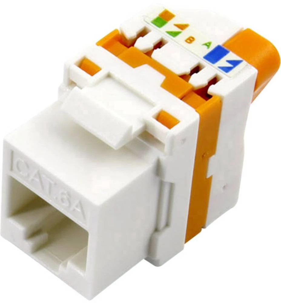 RJ45 spojka, CAT 6a Ravni ženski konektor Bijelo-narančasta TRU COMPONENTS 1 ST slika