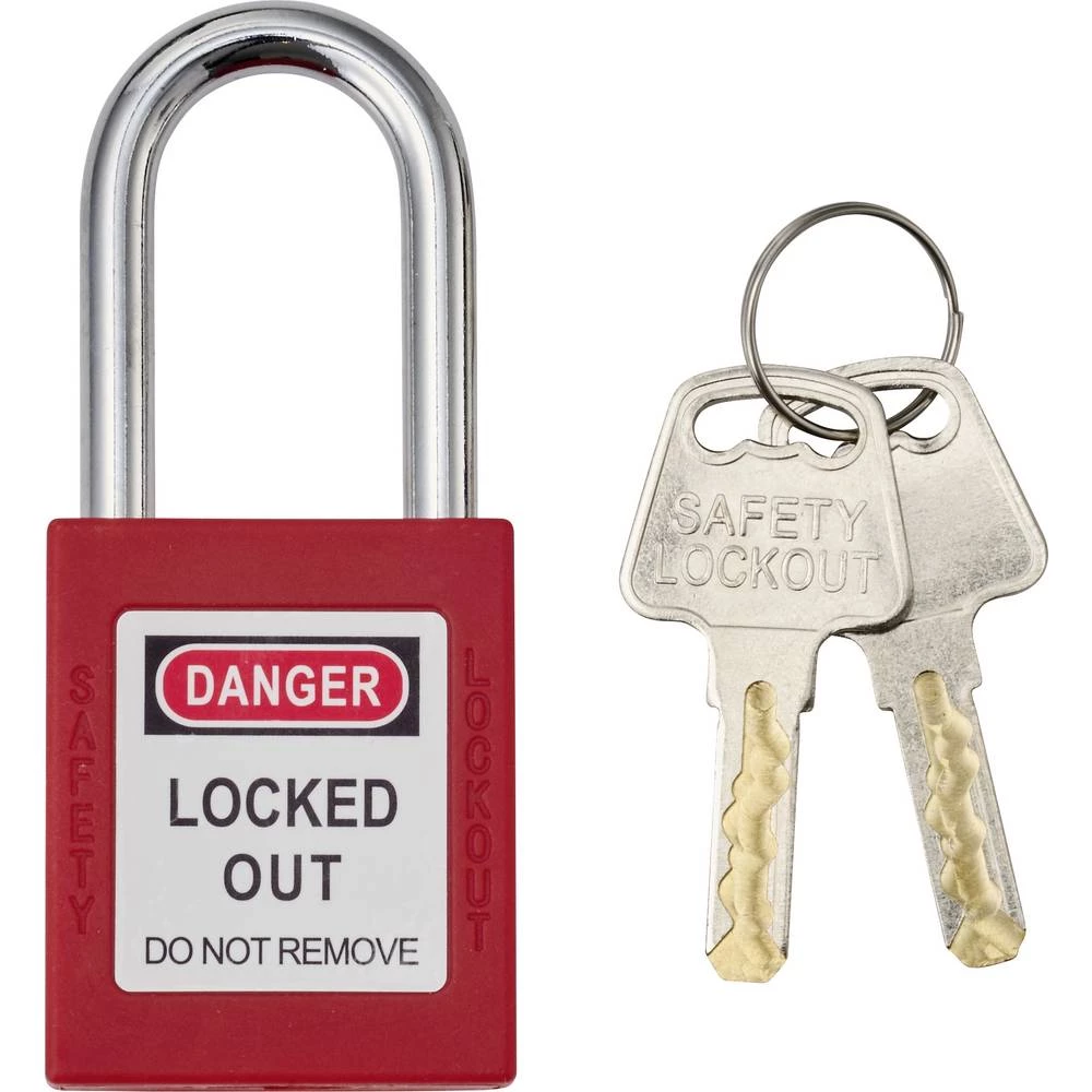 Sygonix SY-6872670 lokot 38 mm različito zatvaranje crvena zaključavanje s ključem slika