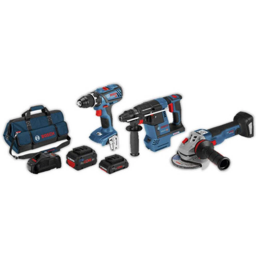 Bosch Professional 3 tlg. Profi-Set 18V Akumulatorska bušilica, Akumulatorski čekić za rušenje, Kutna brusilica 18 V Li-Ion slika