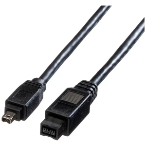 ROLINE IEEE 1394b / IEEE 1394 kabel, 9/4-pinski, crni, 1,8 m Roline FireWire priključni kabel  1.80 m crna slika