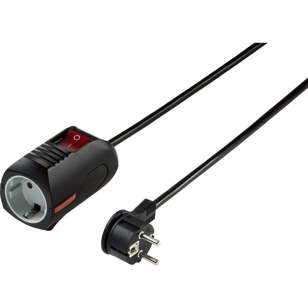 Renkforce RF-4353866 struja produžetak crna 2.80 m s međuprekidačem slika