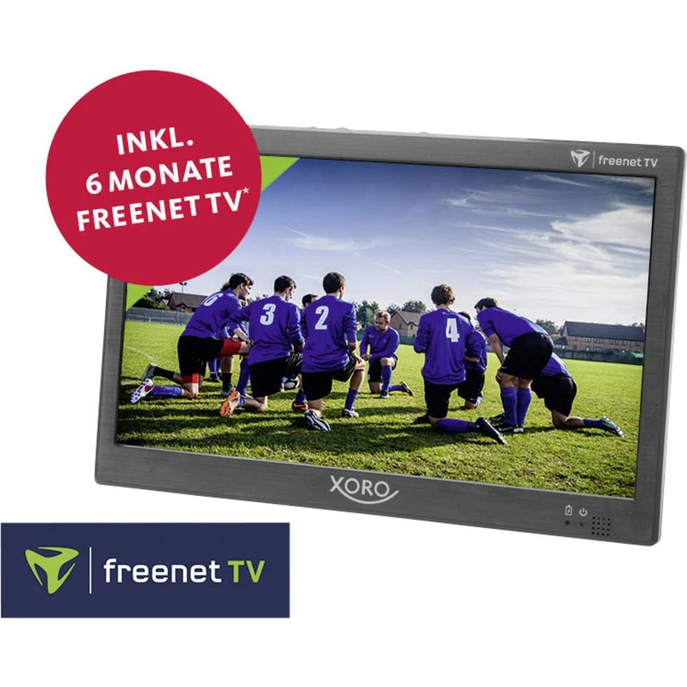 Prijenosni TV 25.6 cm 10.1 " Xoro PTL 1050 uklj. 6 mjeseci freenet TV , Rad na baterije, Uklj. 12V auto kabel za napajanje, Uklj slika