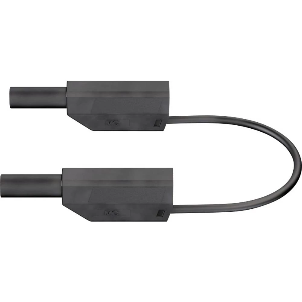 Sigurnosni mjerni vod [Lamelni muški konektor 4 mm - Lamelni muški konektor 4 mm] 1 m Crna Stäubli SLK410-E/N slika