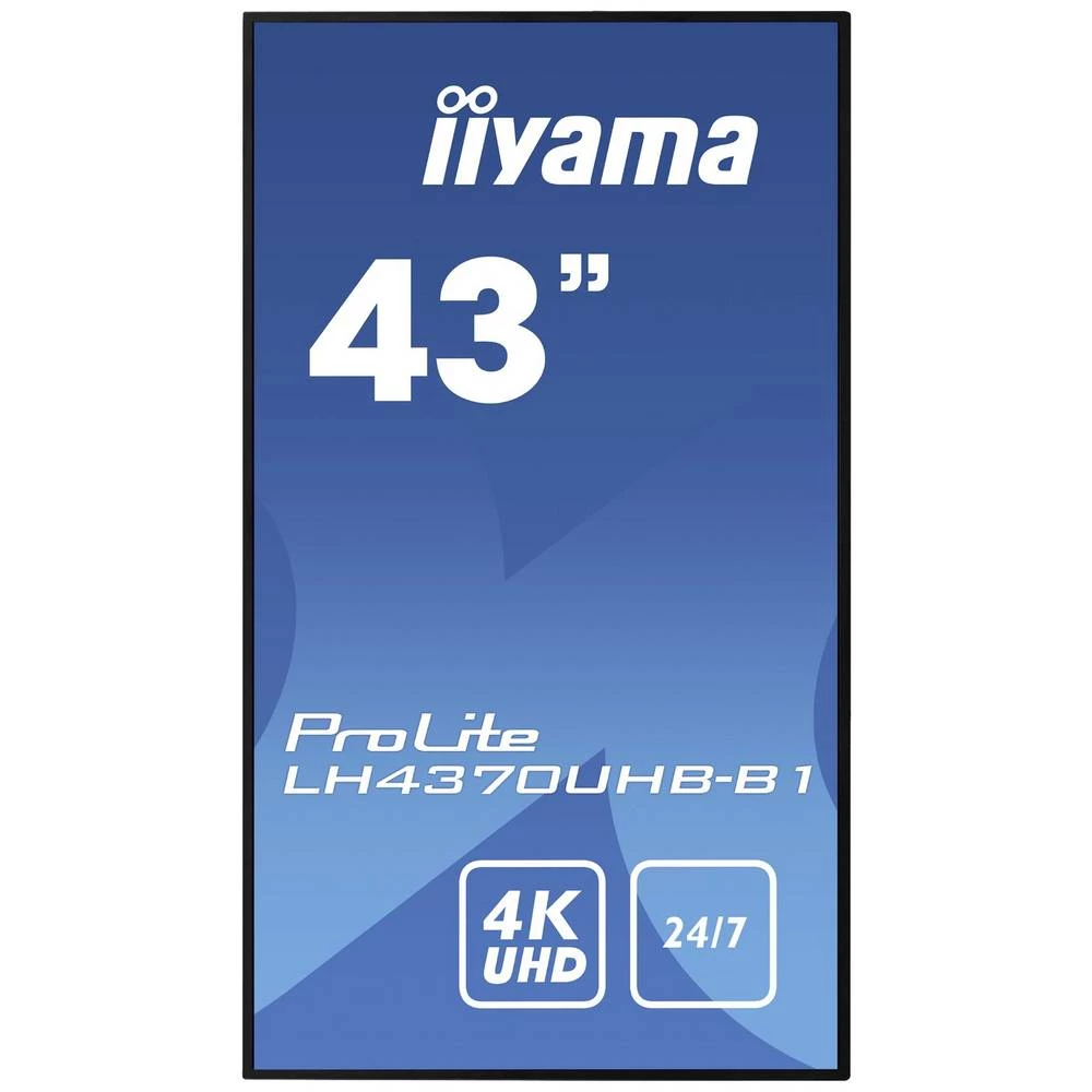 Iiyama ProLite LH4370UHB-B1 Digital Signage zaslon Energetska učinkovitost 2021: G (A - G) 108 cm 42.5 palac 3840 x 2160 Pixel 24/7 slika