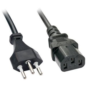 LINDY struja priključni kabel [1x švicarski utikač - 1x ženski konektor iec c13, 10 a] 2 m crna slika