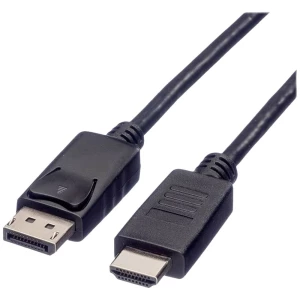 Roline green DisplayPort / HDMI priključni kabel DisplayPort utikač, HDMI A utikač 1.00 m crna 11.44.5780 sa zaštitom, TPE plašt, bez halogena DisplayPort kabel slika