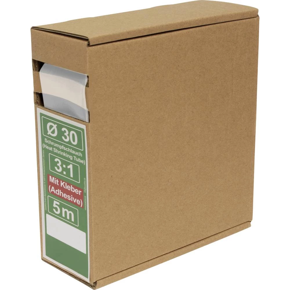 Quadrios 25CA507 skupljajuća cijev s ljepilomi prozirna 30 mm 10 mm Stopa skupljanja:3:1 5 m slika