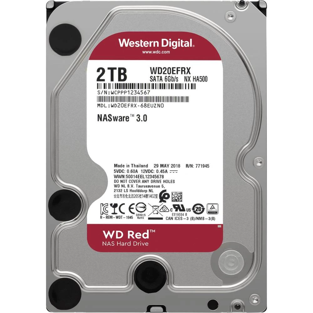 Unutarnji tvrdi disk 8.9 cm (3.5 ") 2 TB Western Digital Red&trade; Bulk WD20EFAX SATA III slika