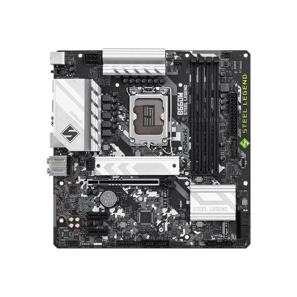 Asrock B660M Steel Legend, Intel, LGA 1700, Intel® Celeron®, Intel® Core™ i3, Intel® Core™ i5, Intel® Core™ i7, Intel® Core™ i9, Intel® Pentium®, DDR4-SDRAM, 128 GB, DIMM ASRock B660M Steel Legend ... slika