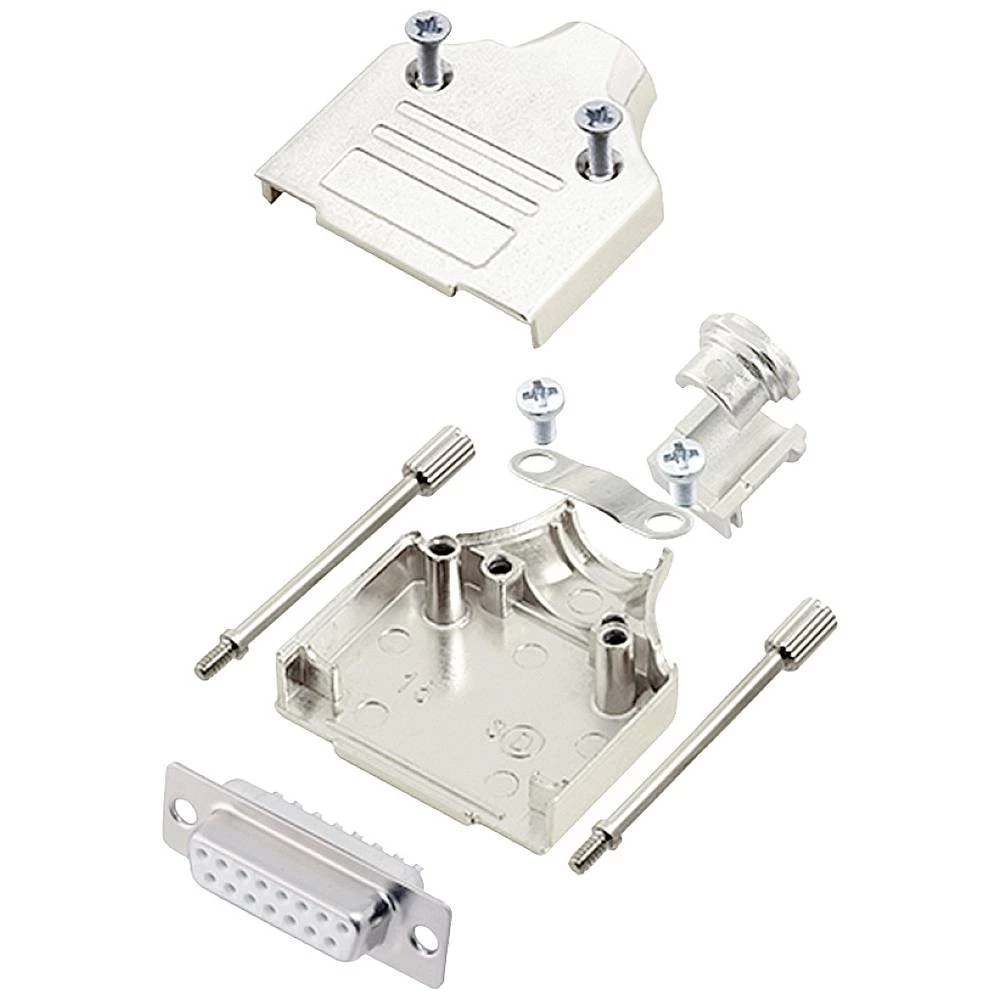 Višestruki ženski konektor D-SUB komplet 180 ° Broj polova: 15 Lemni kup encitech MHDM-15-DMS-W-K 1 ST slika