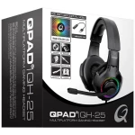 QPAD QH25 igraće naglavne slušalice sa mikrofonom 3,5 mm priključak, USB sa vrpcom preko ušiju crna, RGB
