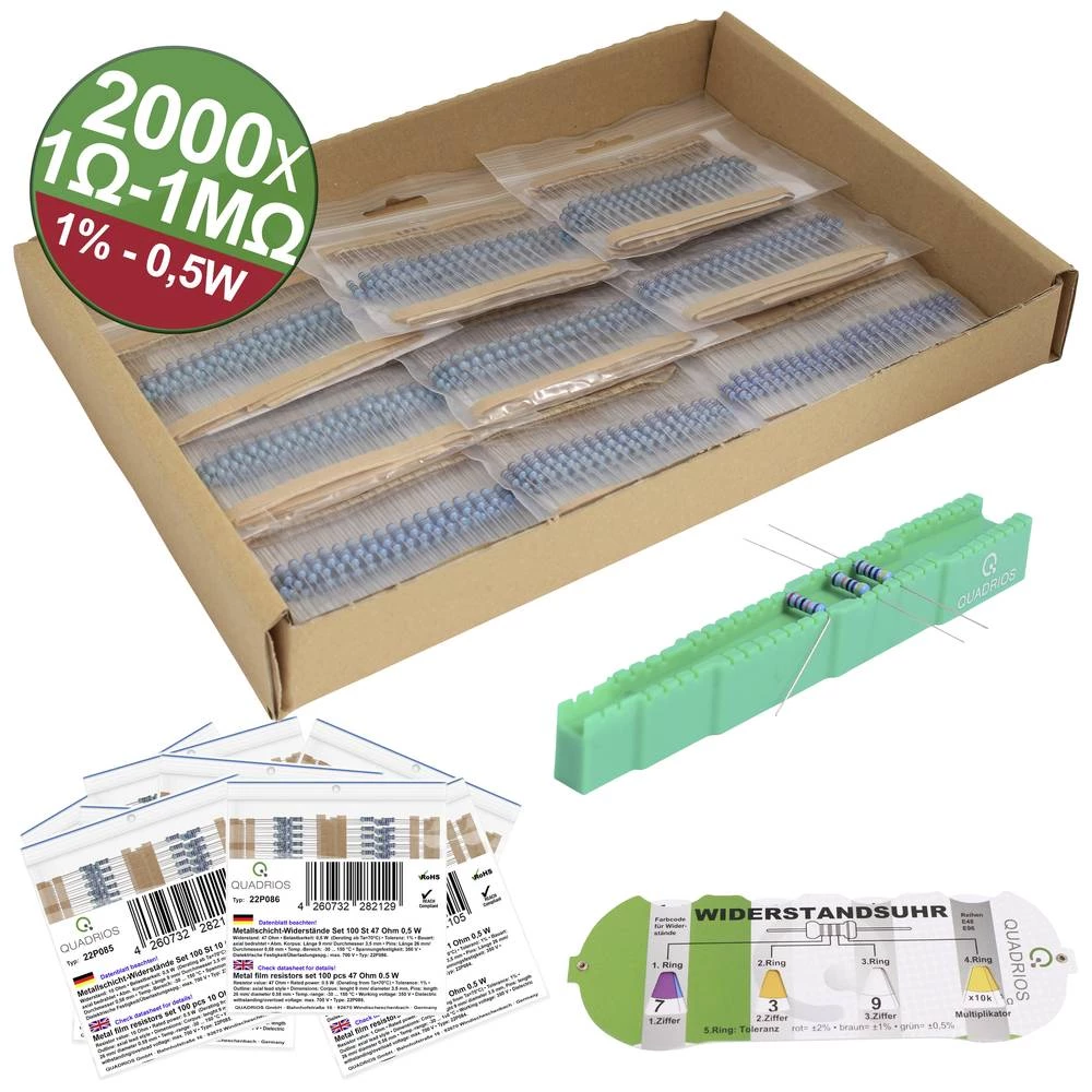 Quadrios 23P130 metalnoslojni otpor   aksijalno ožičen  0.5 W 1 % 2000 St. slika