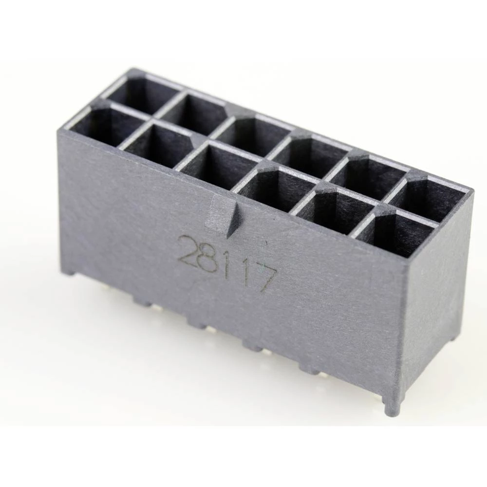 Molex ugradna standardna letva sa ženskim kontaktima Ukupan broj polova 12 Raster: 5.70 mm 1720650212 1 St. Tray slika