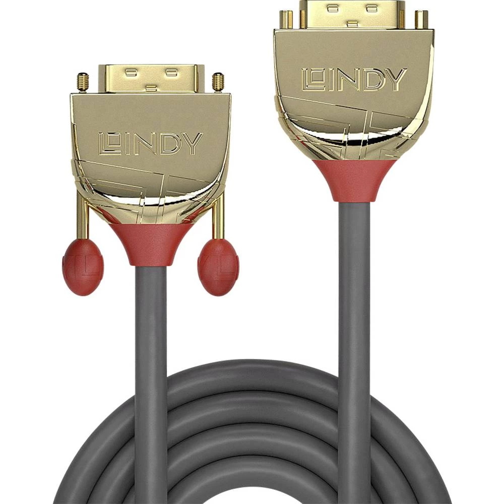 LINDY DVI produžetak DVI-D 24+1-polni utikač, DVI-D 24+1-polna utičnica 2.00 m siva 36212 pozlaćeni kontakti DVI kabel slika