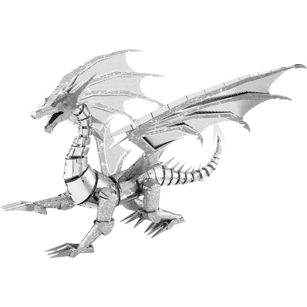Metalni komplet za slaganje Metal Earth Iconx Silver Dragon slika