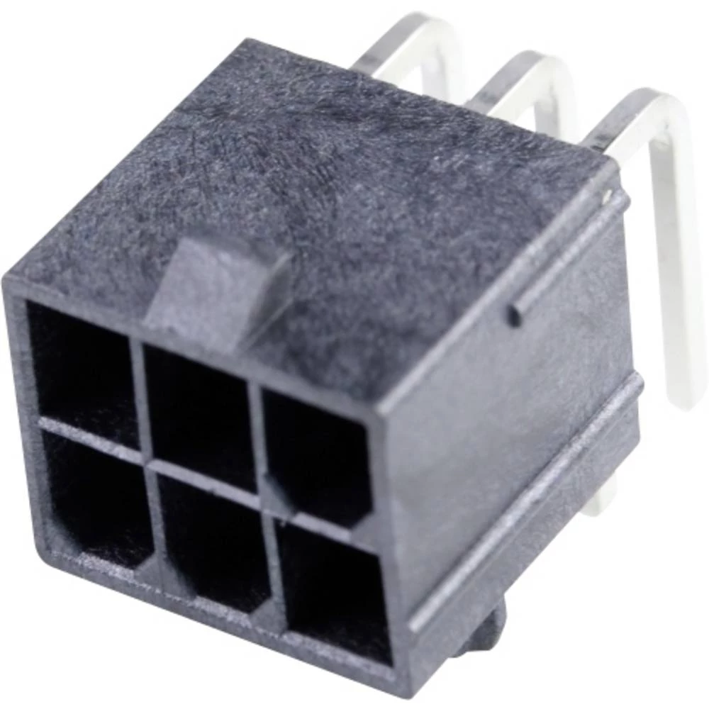 Molex 50362462 Mini-Fit Jr. Header, Dual Row, Right-Angle, with PCB Mounting Peg, 6 Circuits, LCP Housing, 94V-0, Matte slika