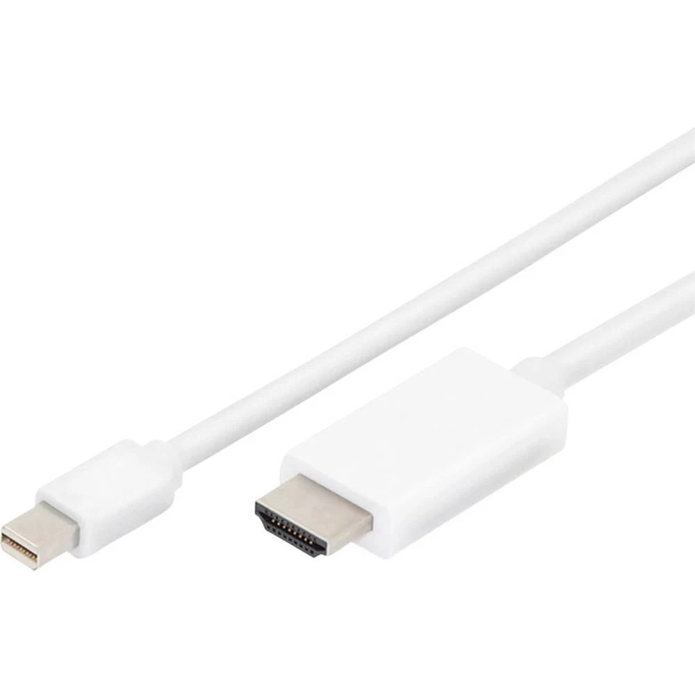 Digitus DisplayPort / HDMI Priključni kabel [1x Muški konektor Mini DisplayPort - 1x Muški konektor HDMI] 3 m Bijela slika