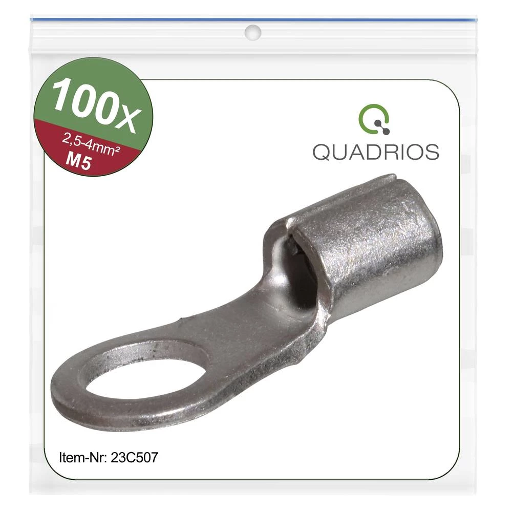 Quadrios 23C507 prstenasta kabelska stopica Presjek (maks.)=4 mm² Otvor Ø=5.3 mm neizolirani 100 St. slika